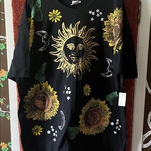 Black Sun and Moon Graphic T-Shirt